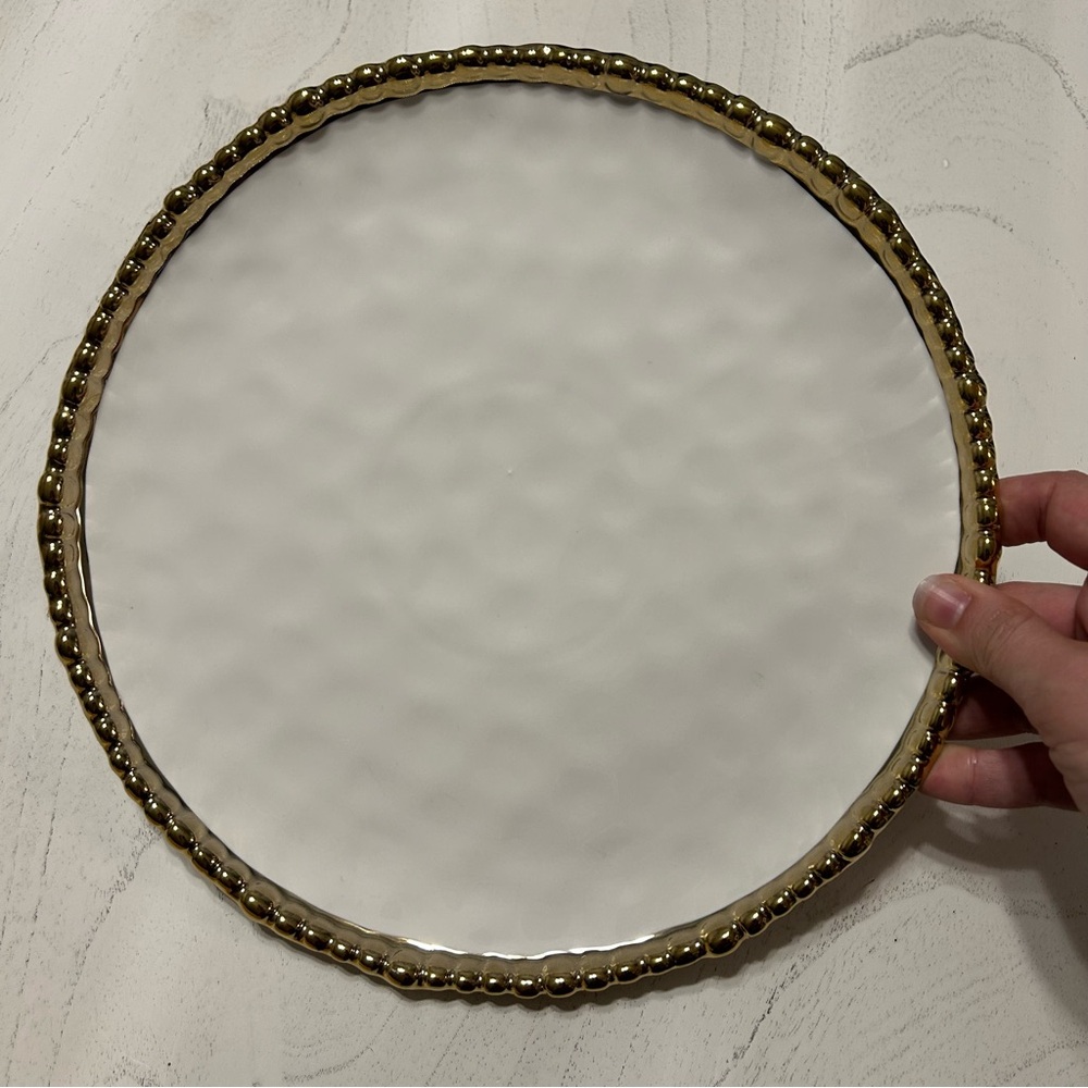 White and Gold Serving Plate